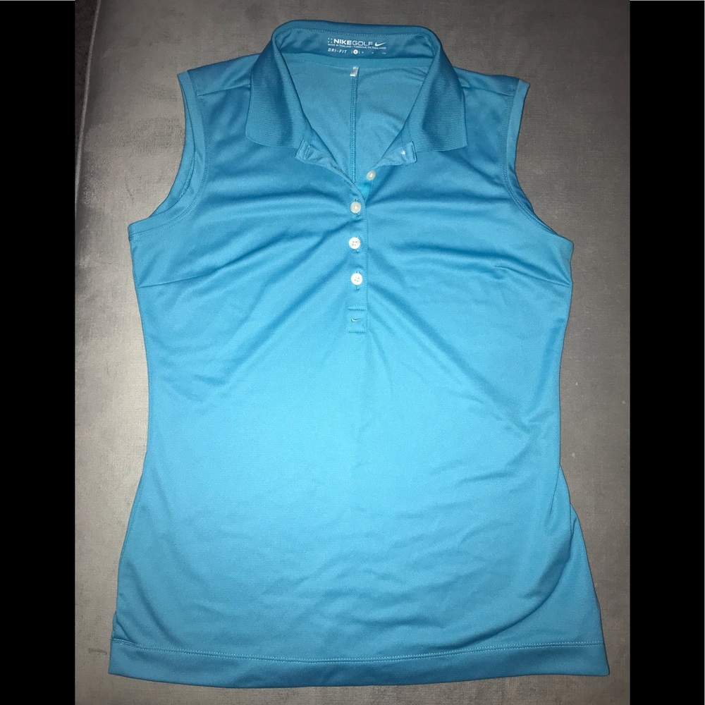 Turquoise blue women’s Nike golf polo shirt